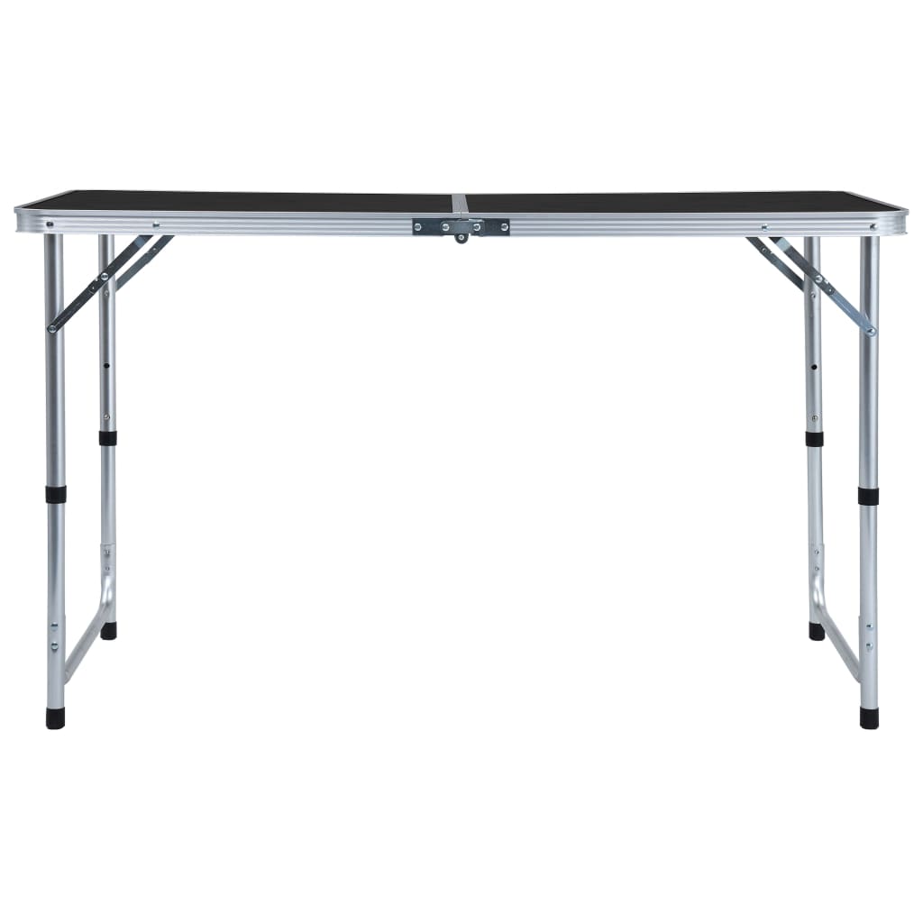 Tavolo da Campeggio Pieghevole in Alluminio Grigio 120x60 cm