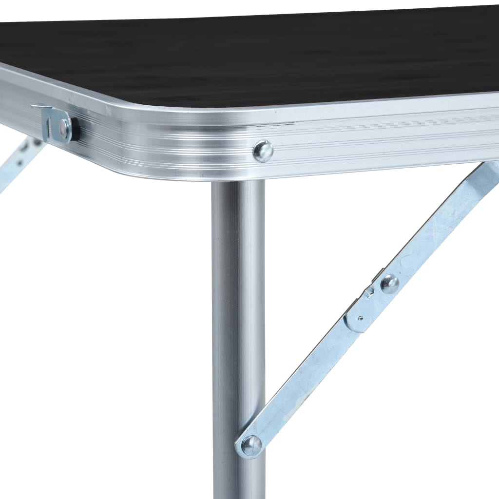 Tavolo da Campeggio Pieghevole in Alluminio Grigio 120x60 cm