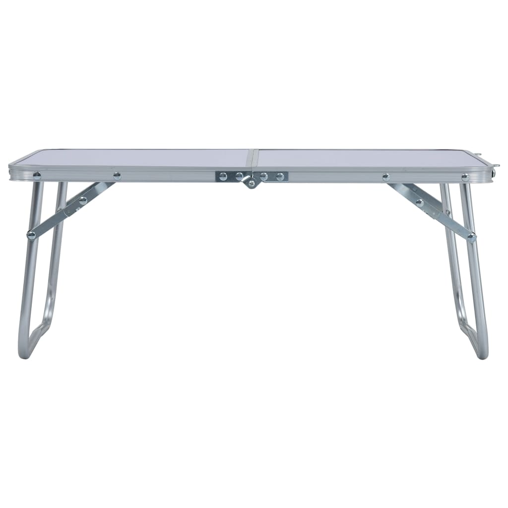 Tavolo Pieghevole da Campeggio Bianco in Alluminio 60x40cm