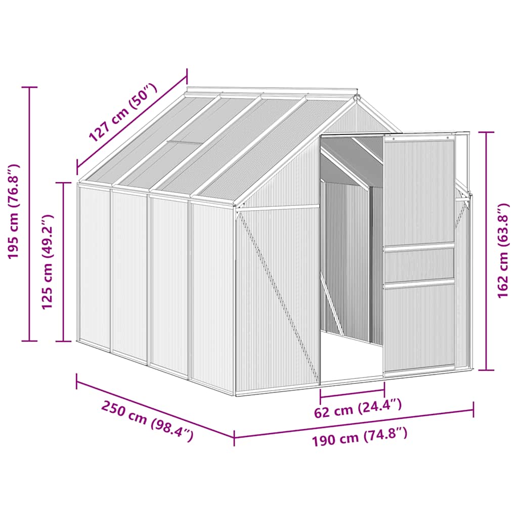 Serra Antracite in Alluminio 4,75 m²