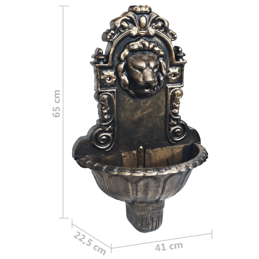 Fontana a Muro Design a Testa di Leone Bronzo