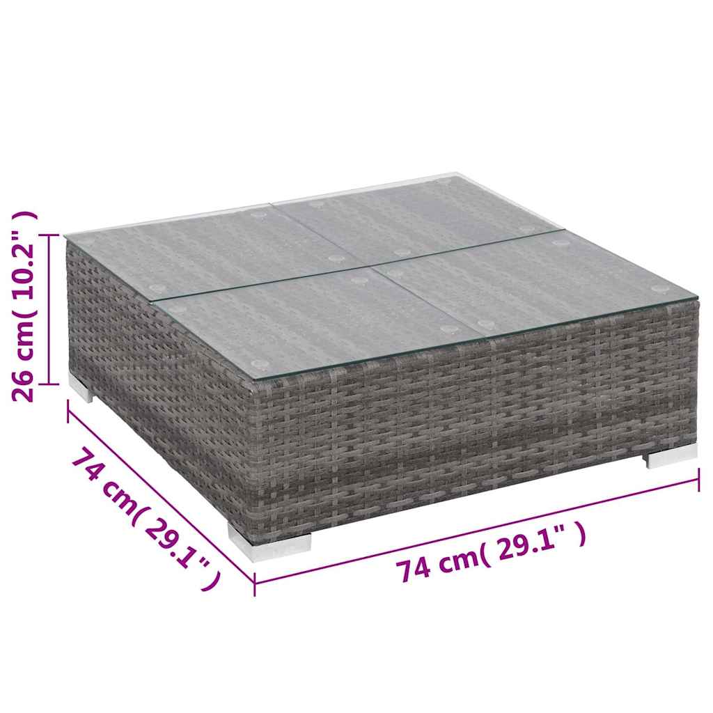 Set Divani da Giardino 6 pz con Cuscini in Polyrattan Grigio