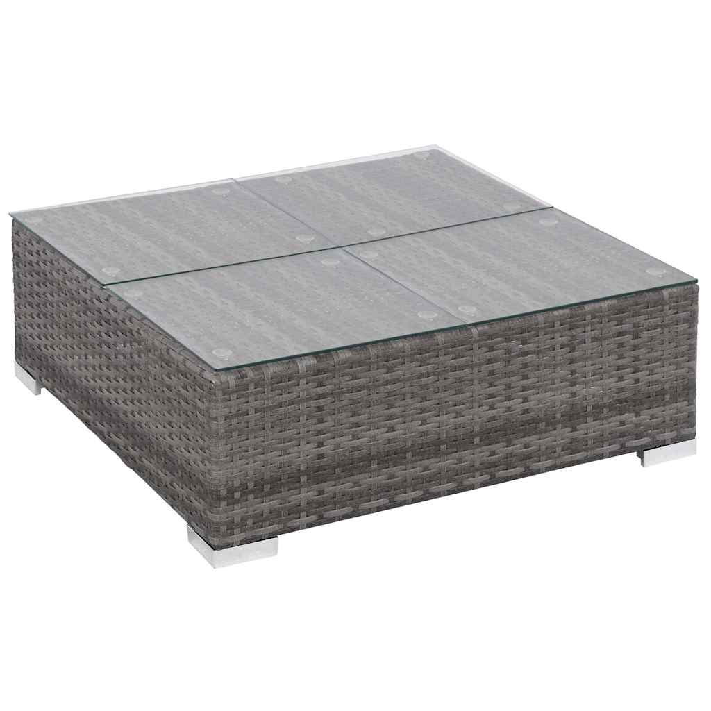 Set Divani da Giardino 6 pz con Cuscini in Polyrattan Grigio