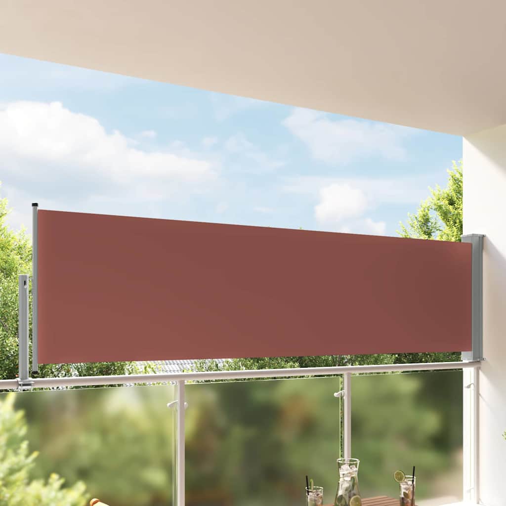 Tenda Laterale Retrattile per Patio 100x300 cm Marrone