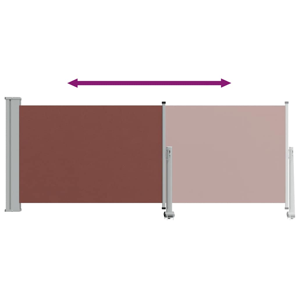 Tenda Laterale Retrattile per Patio 100x300 cm Marrone