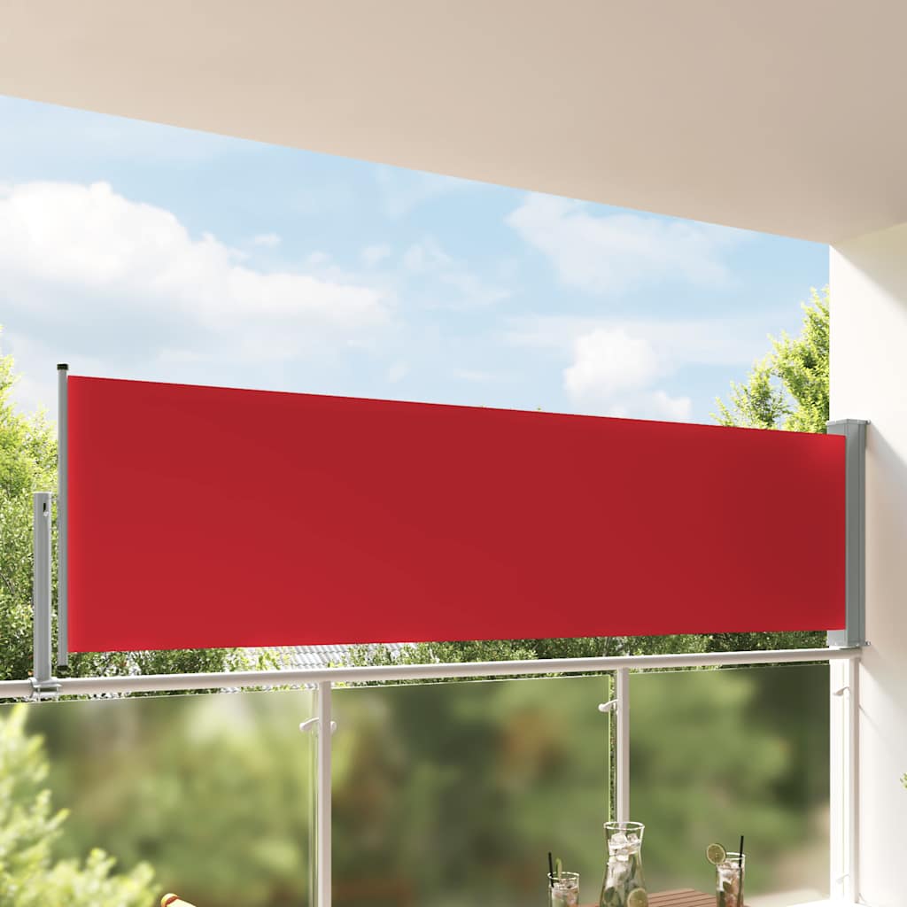 Tenda Laterale Retrattile per Patio 100x300 cm Rossa
