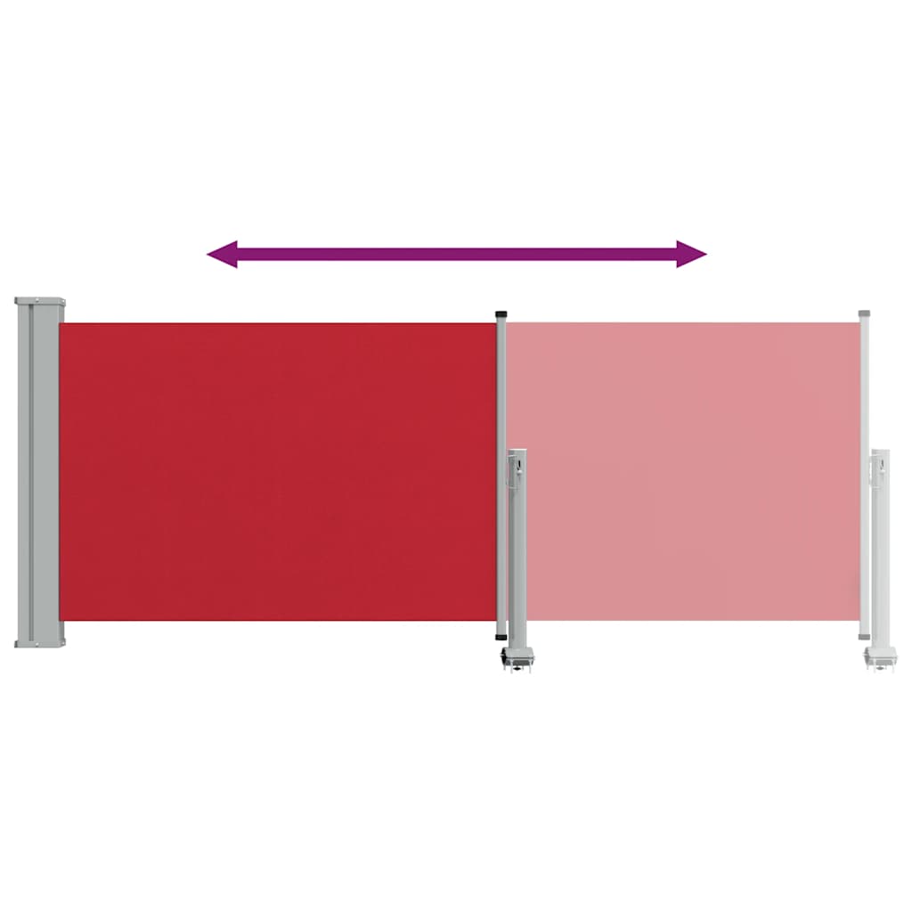 Tenda Laterale Retrattile per Patio 100x300 cm Rossa