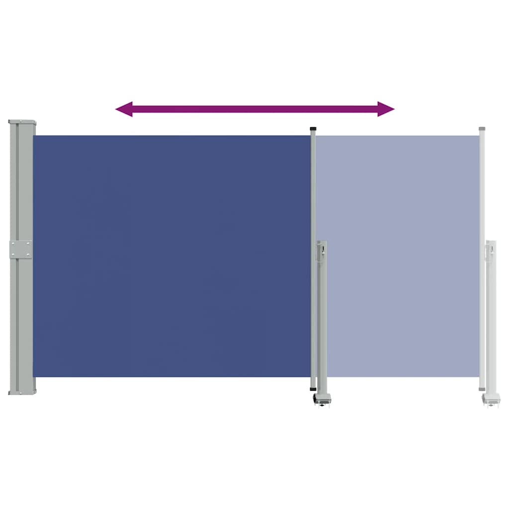 Tenda da Sole Laterale Retrattile per Patio 140x300 cm Blu