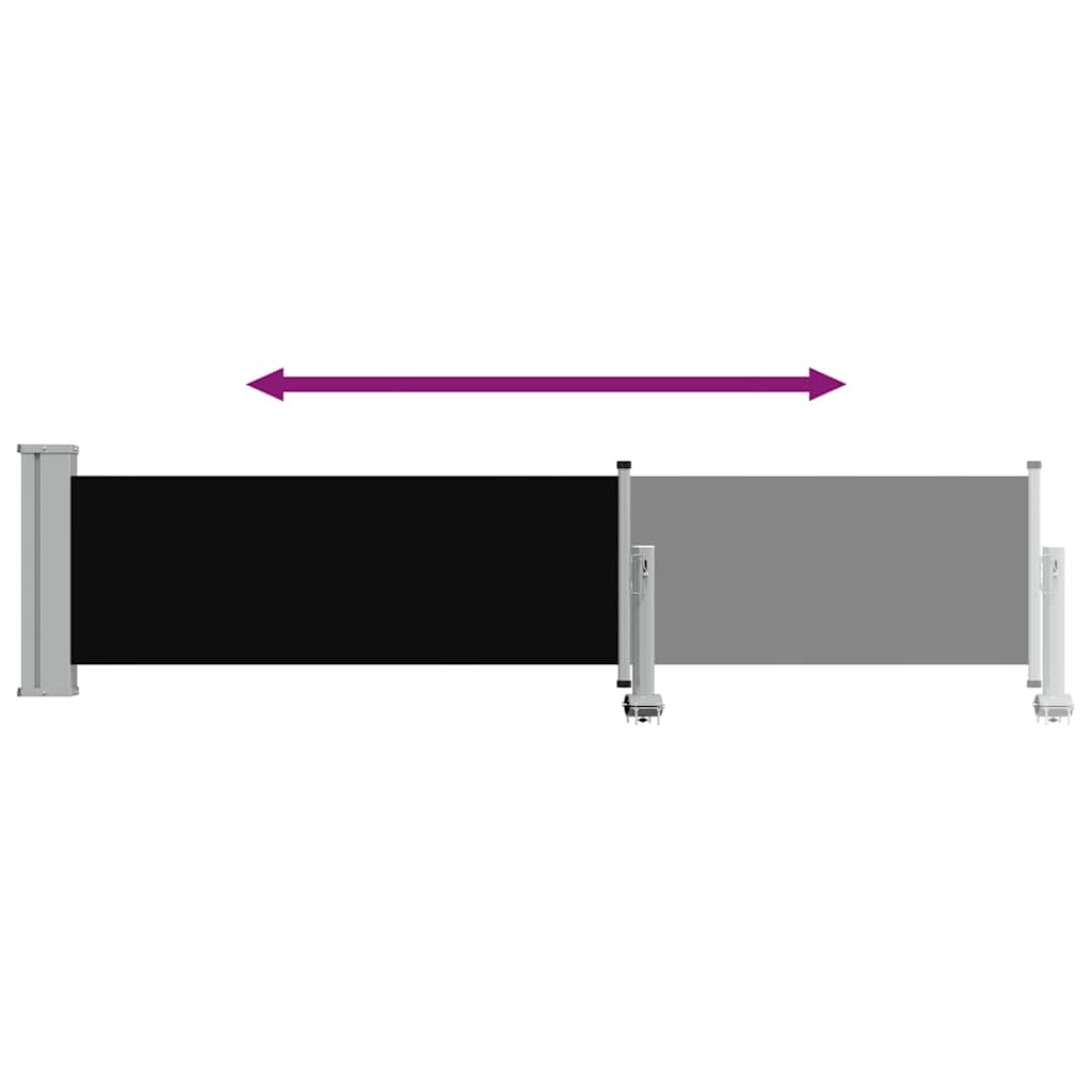 Tenda Laterale Retrattile per Patio 60x300 cm Nero