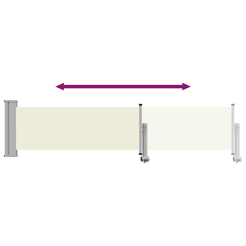 Tenda Laterale Retrattile per Patio 60x300 cm Crema