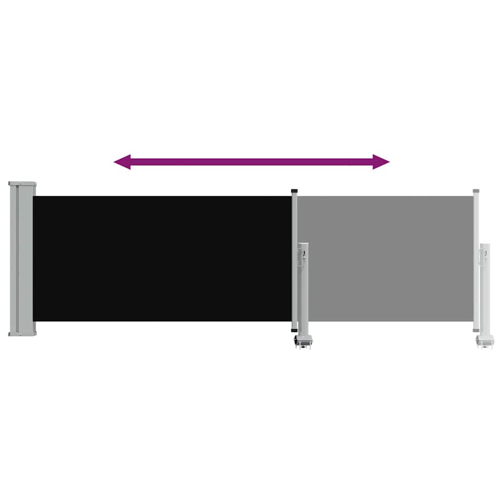 Tenda Laterale Retrattile per Patio 80x300 cm Nera