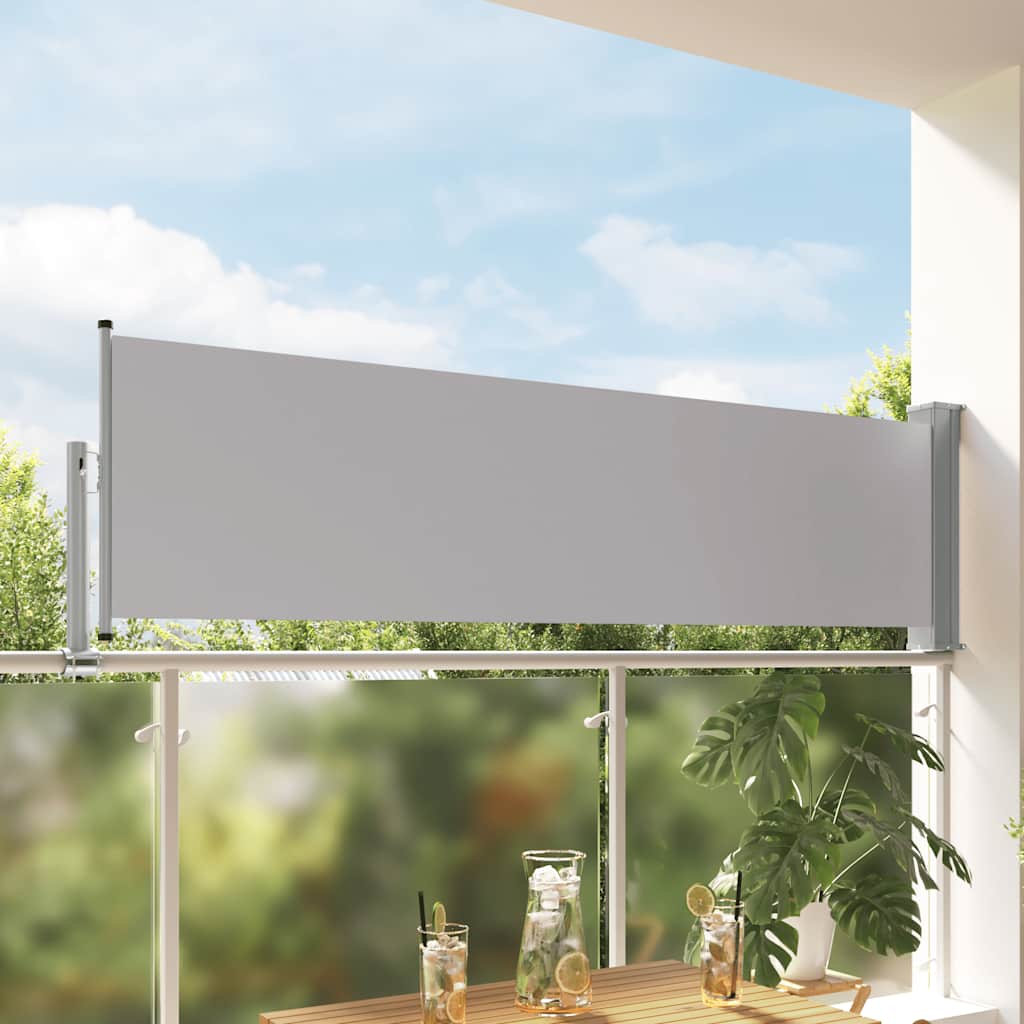 Tenda Laterale Retrattile per Patio 80x300 cm Grigia