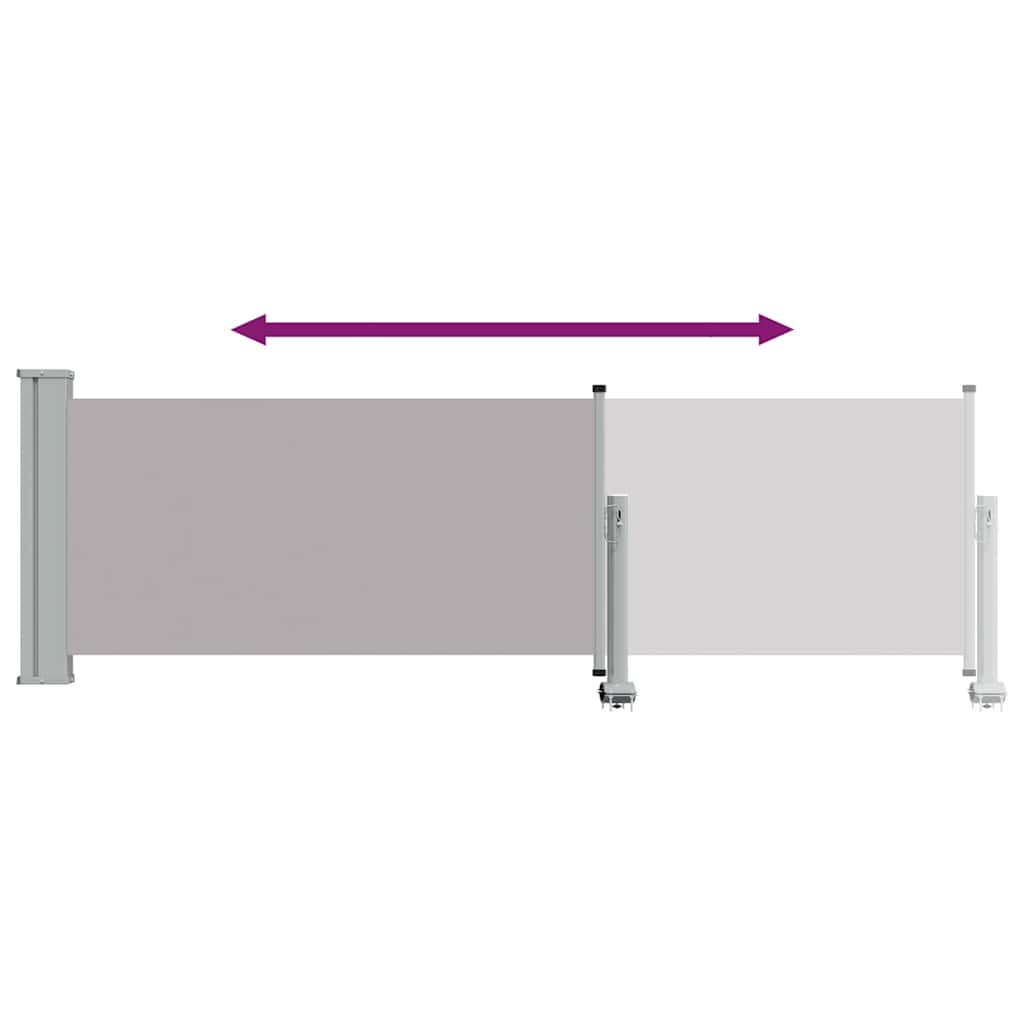 Tenda Laterale Retrattile per Patio 80x300 cm Grigia