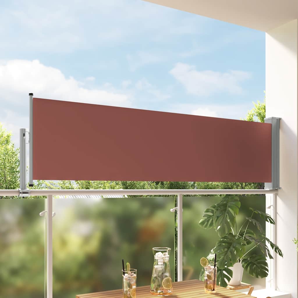 Tenda Laterale Retrattile per Patio 80x300 cm Marrone