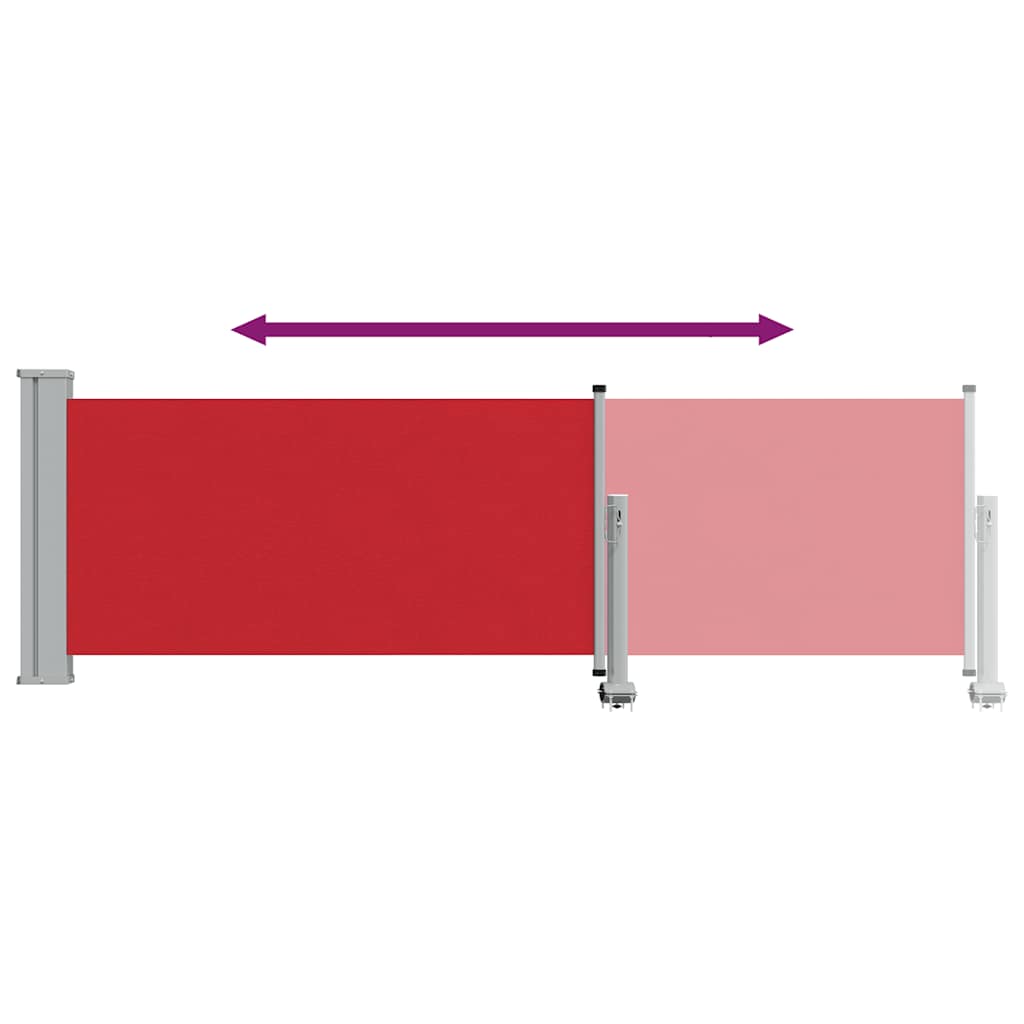 Tenda Laterale Retrattile per Patio 80x300 cm Rosso