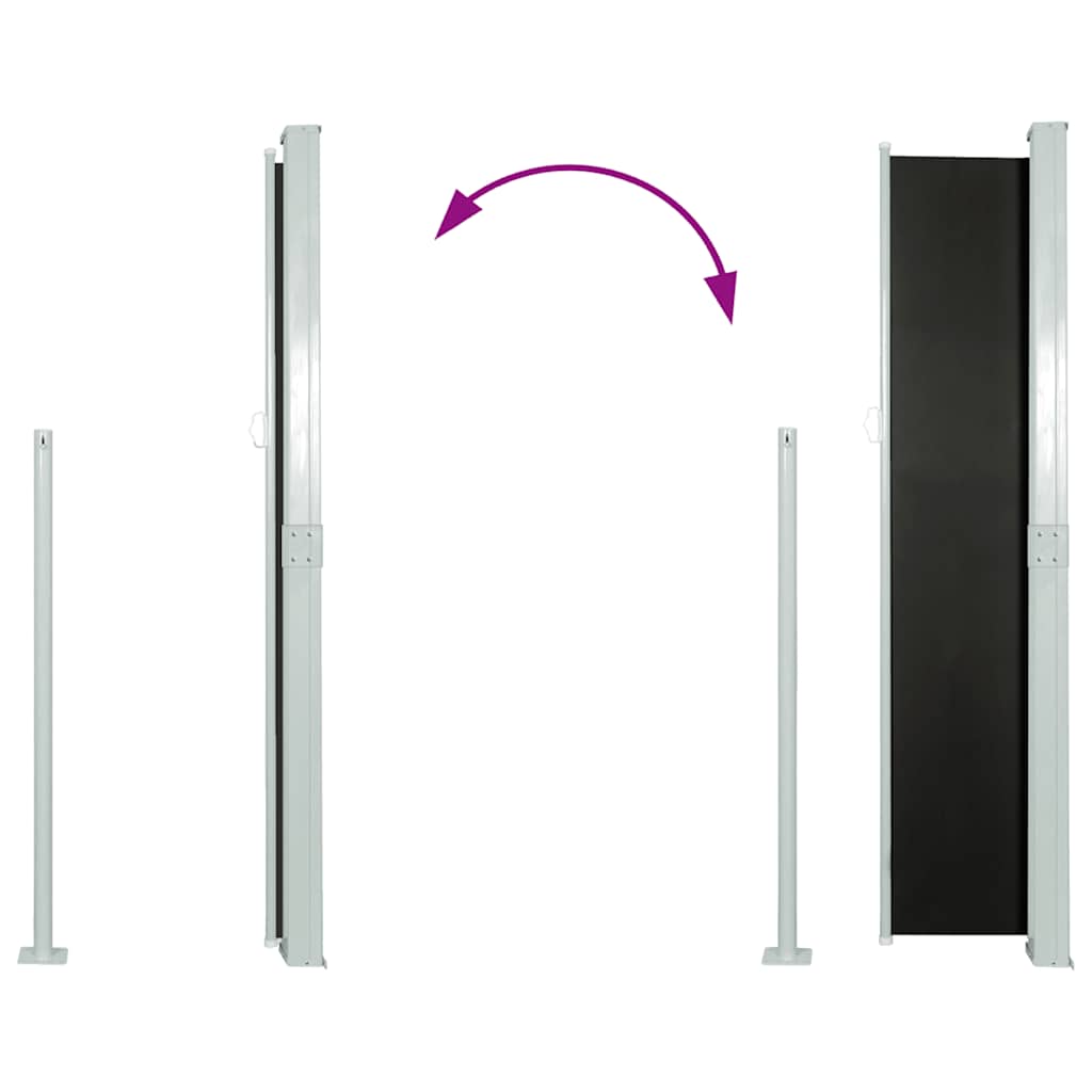 Tenda Laterale Retrattile per Patio 170x300 cm Nera
