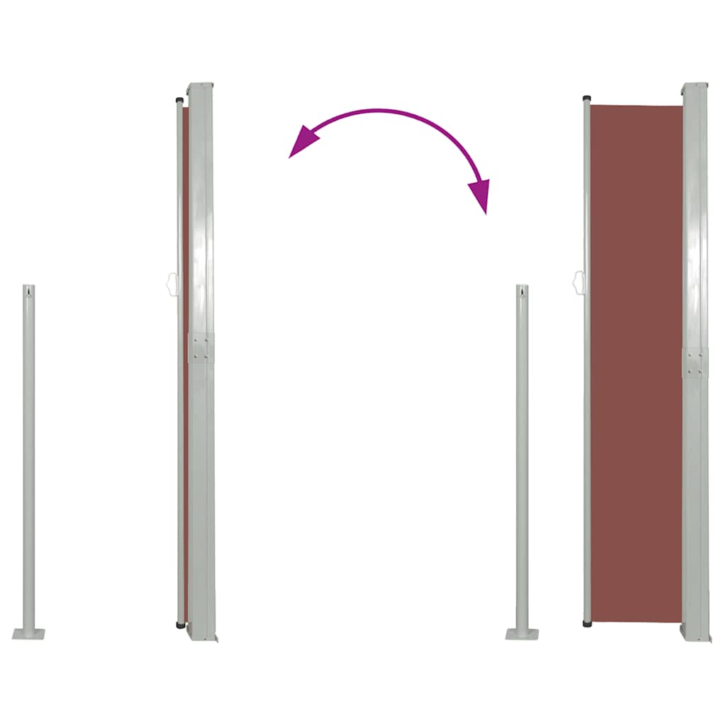 Tenda Laterale Retrattile per Patio 170x300 cm Marrone
