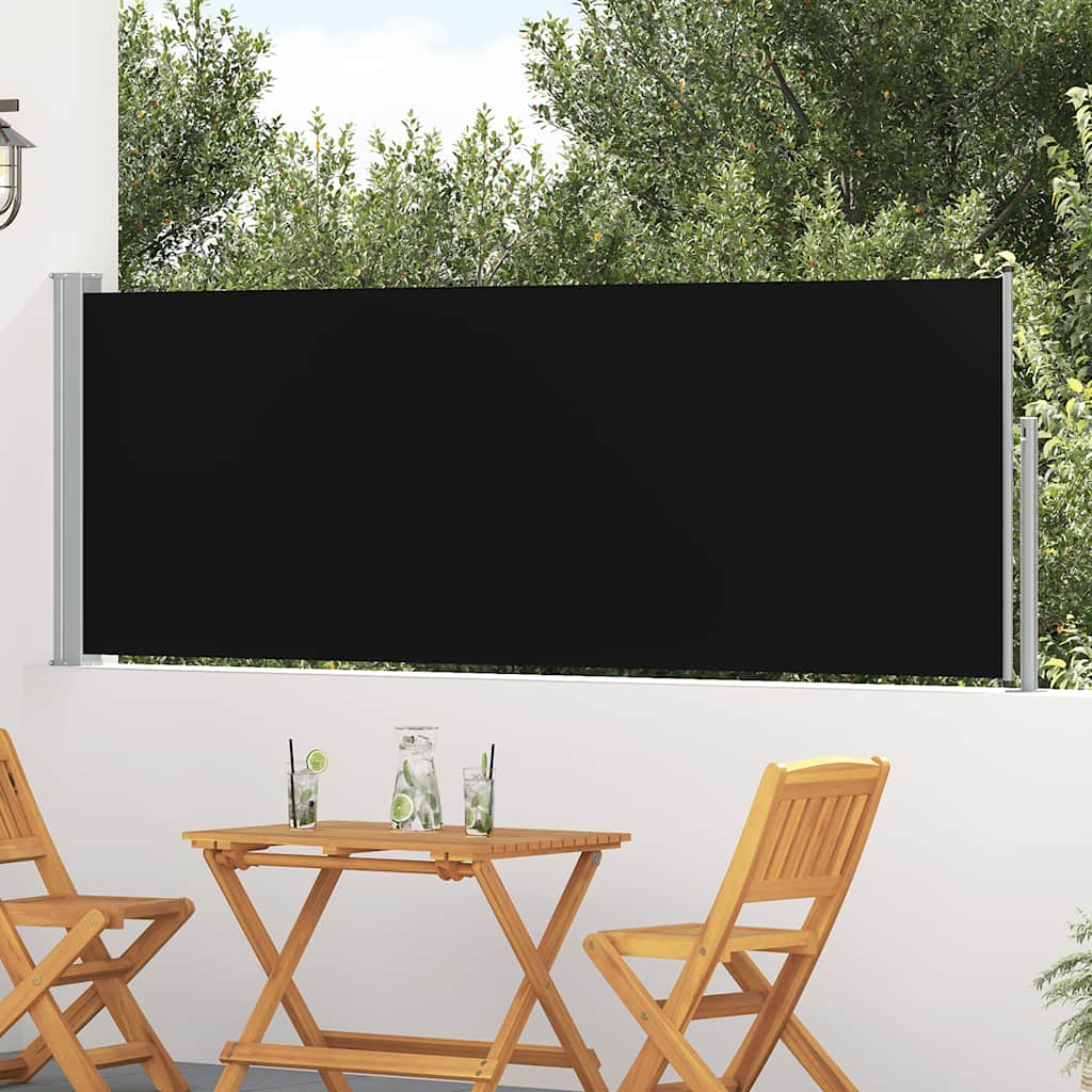 Tenda Laterale Retrattile per Patio 100x314 cm Nera