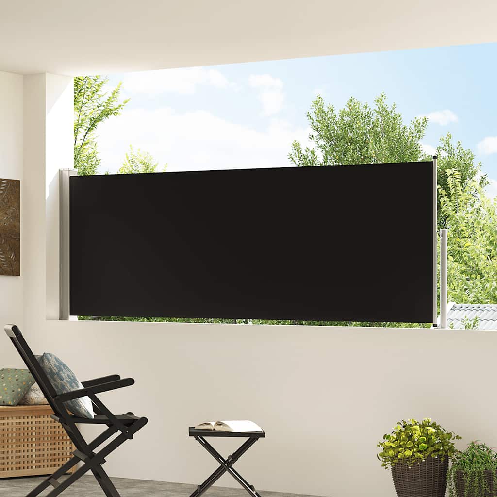 Tenda Laterale Retrattile per Patio 100x314 cm Nera