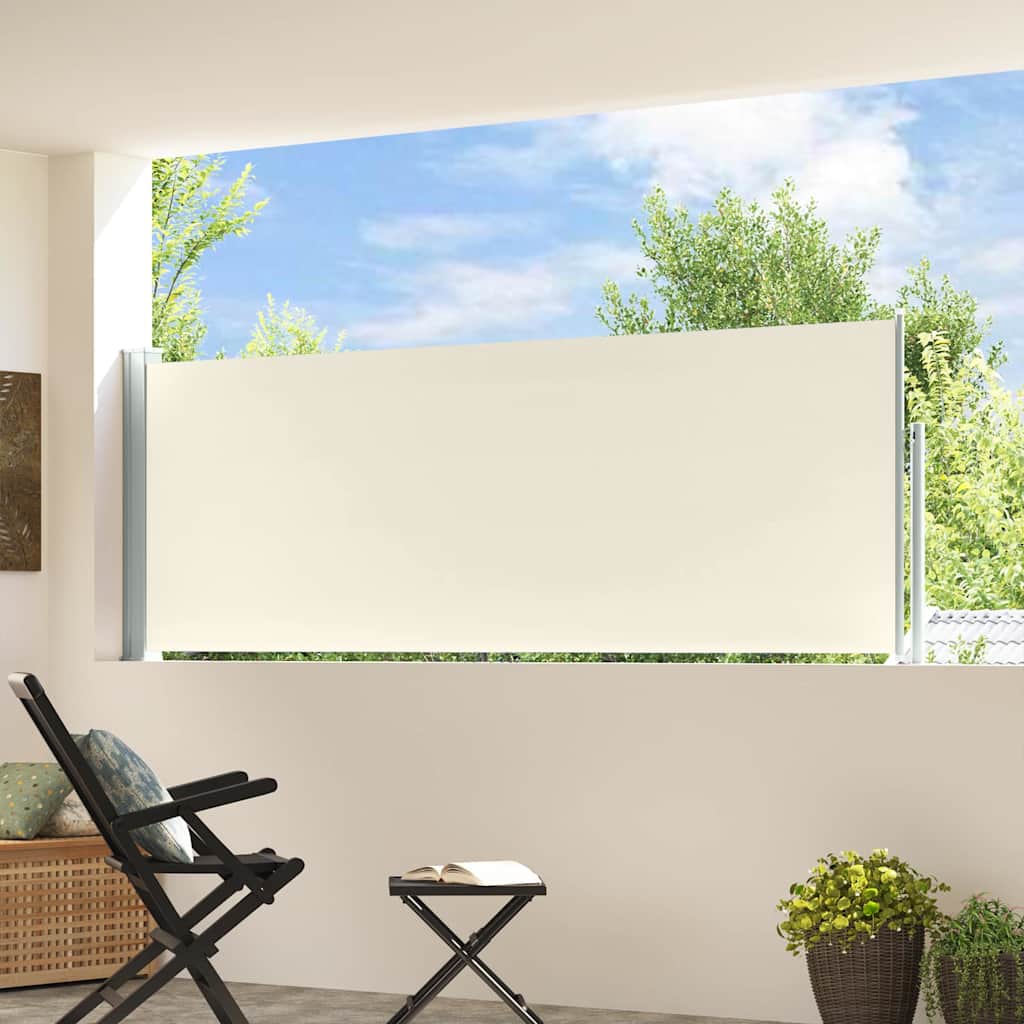 Tenda Laterale Retrattile per Patio 100x314 cm Crema