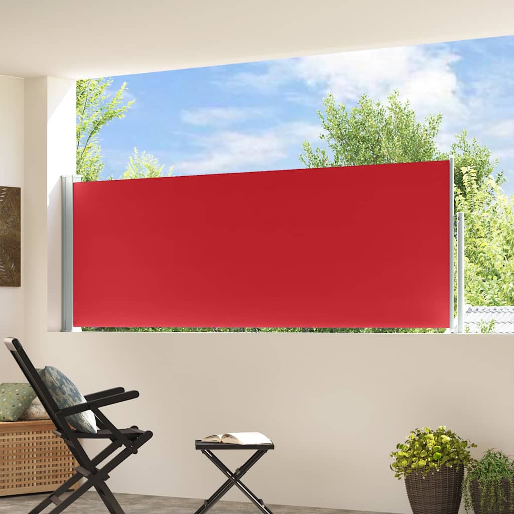 Tenda Laterale Retrattile per Patio 100x314 cm Rossa