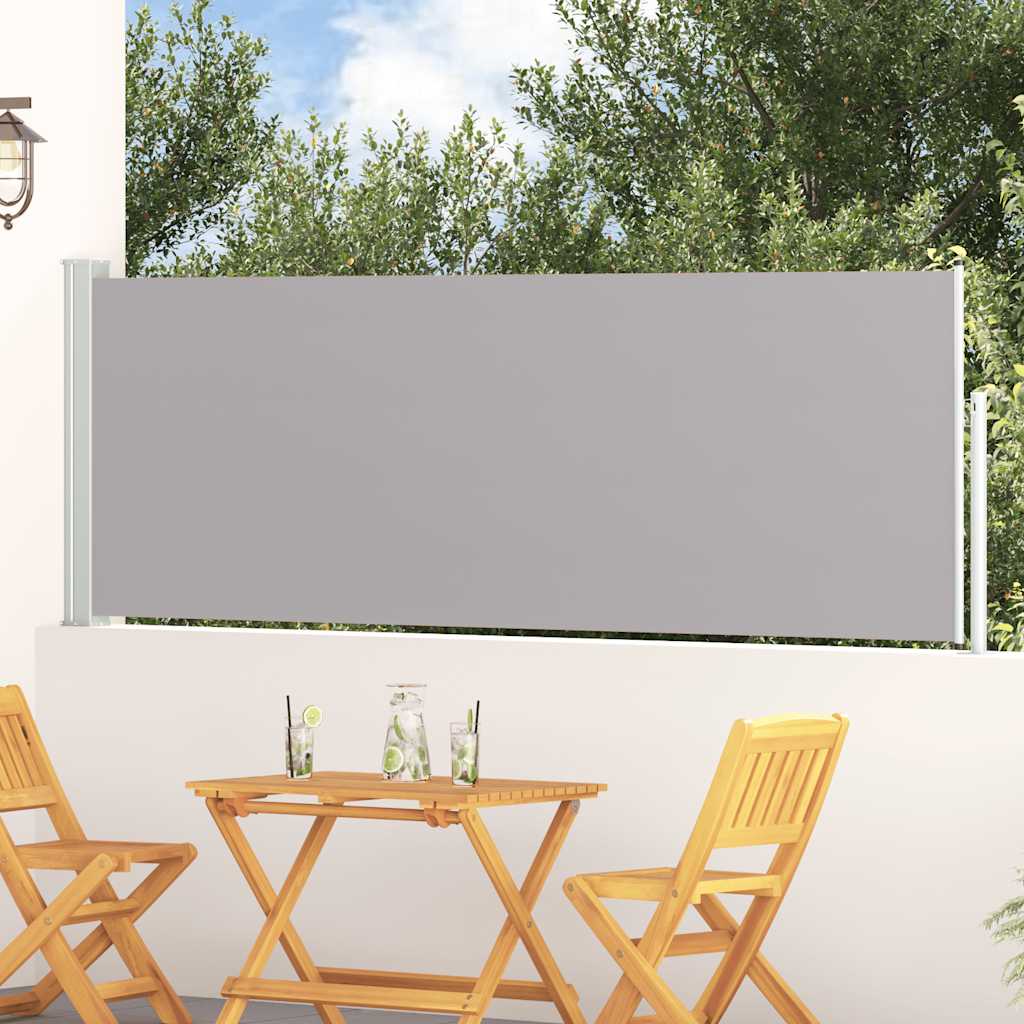 Tenda Laterale Retrattile per Patio 100x314 cm Grigio