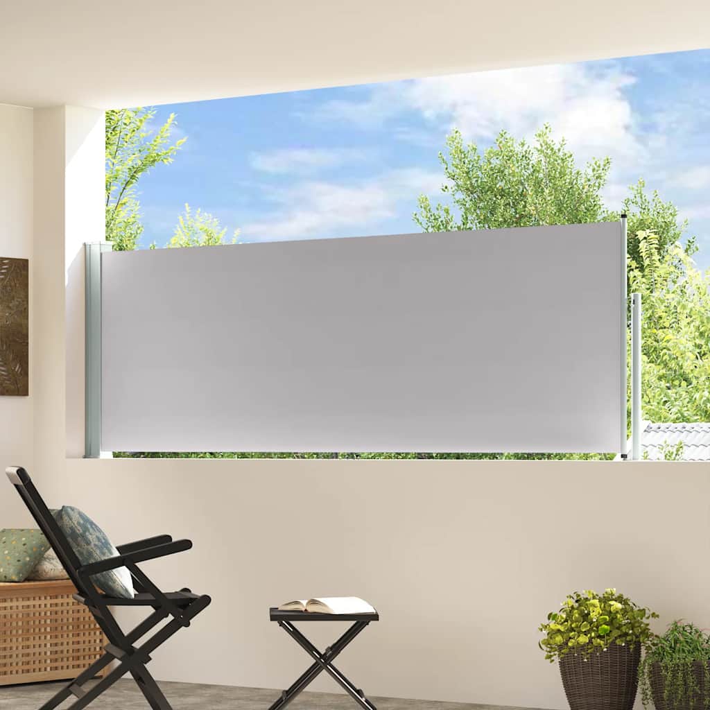 Tenda Laterale Retrattile per Patio 100x314 cm Grigio