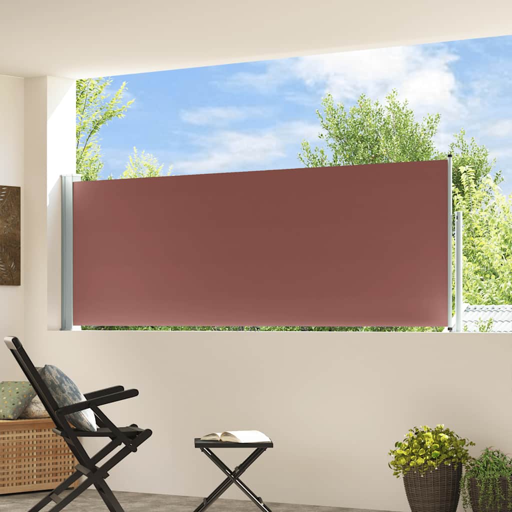 Tenda Laterale Retrattile per Patio 100x314 cm Marrone