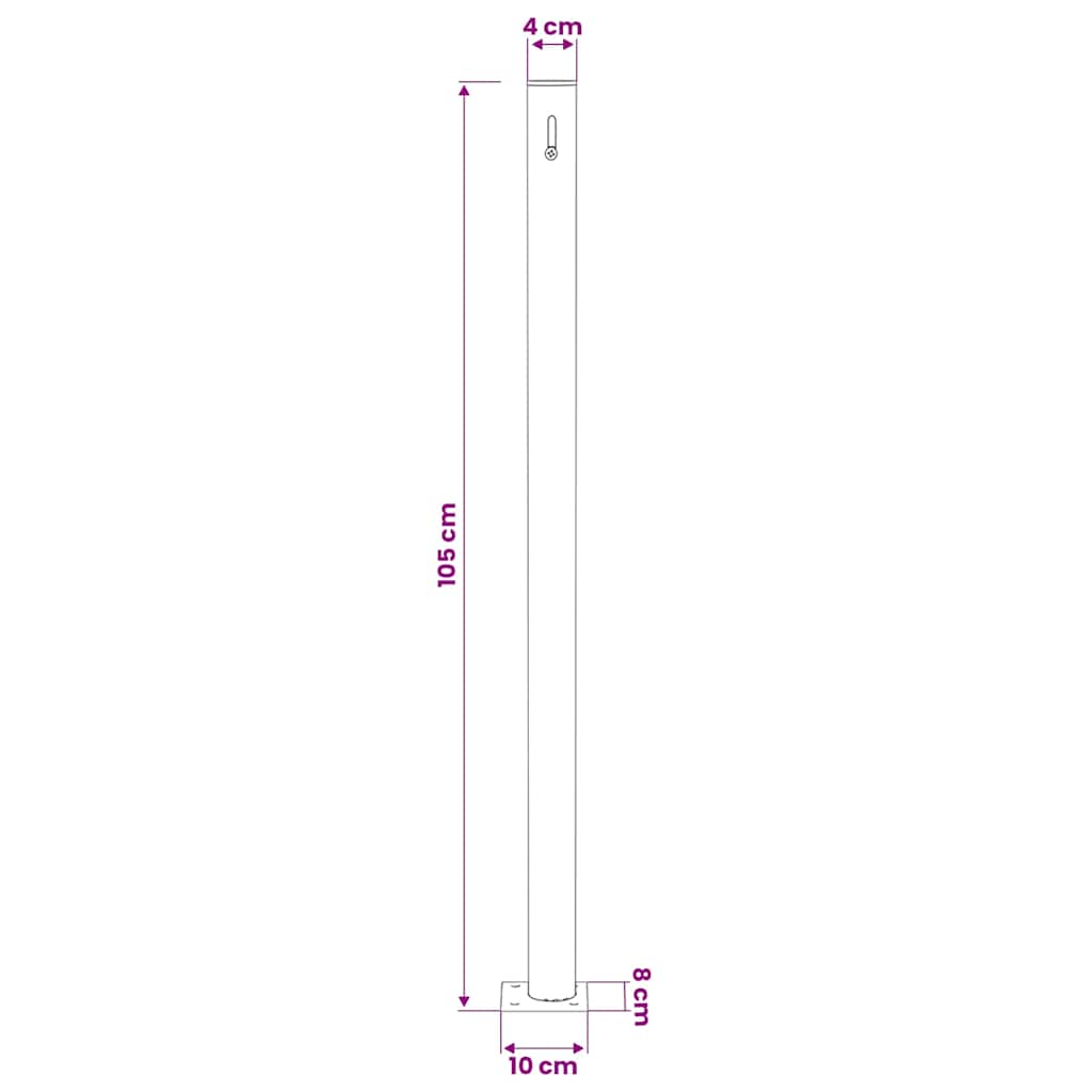 Tenda Laterale Retrattile per Patio 170x500 cm Rossa
