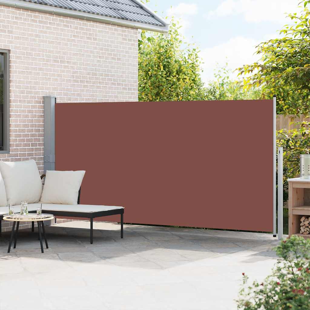 Tenda Laterale Retrattile per Patio 170x500 cm Marrone