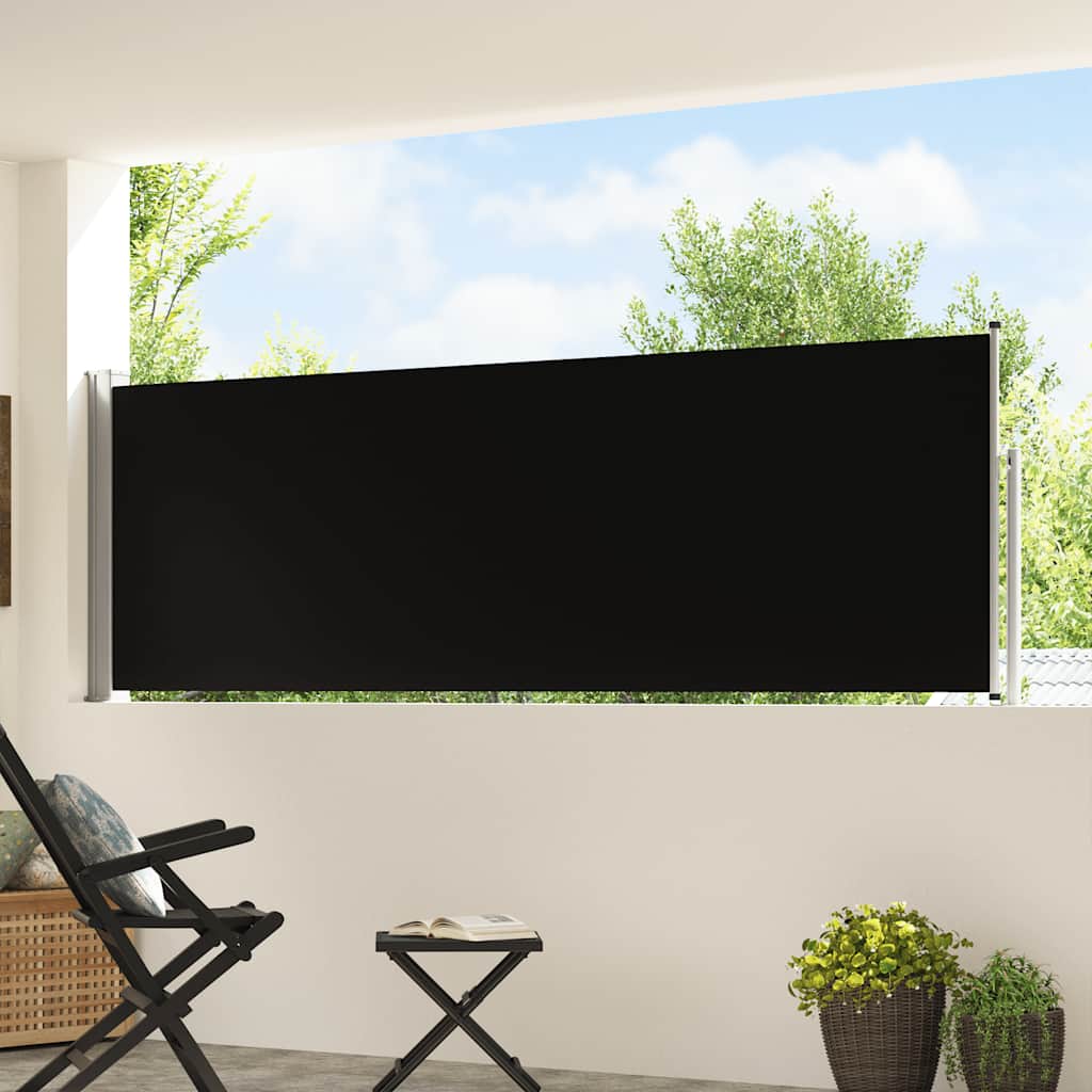Tenda Laterale Retrattile per Patio 100x514 cm Nera