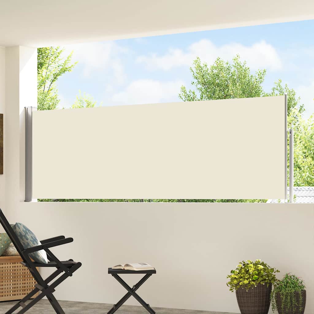 Tenda Laterale Retrattile per Patio 100x514 cm Crema