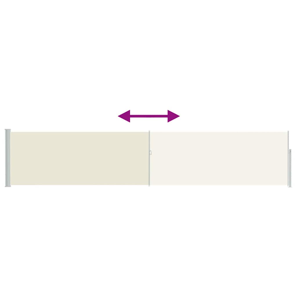 Tenda Laterale Retrattile per Patio 100x514 cm Crema