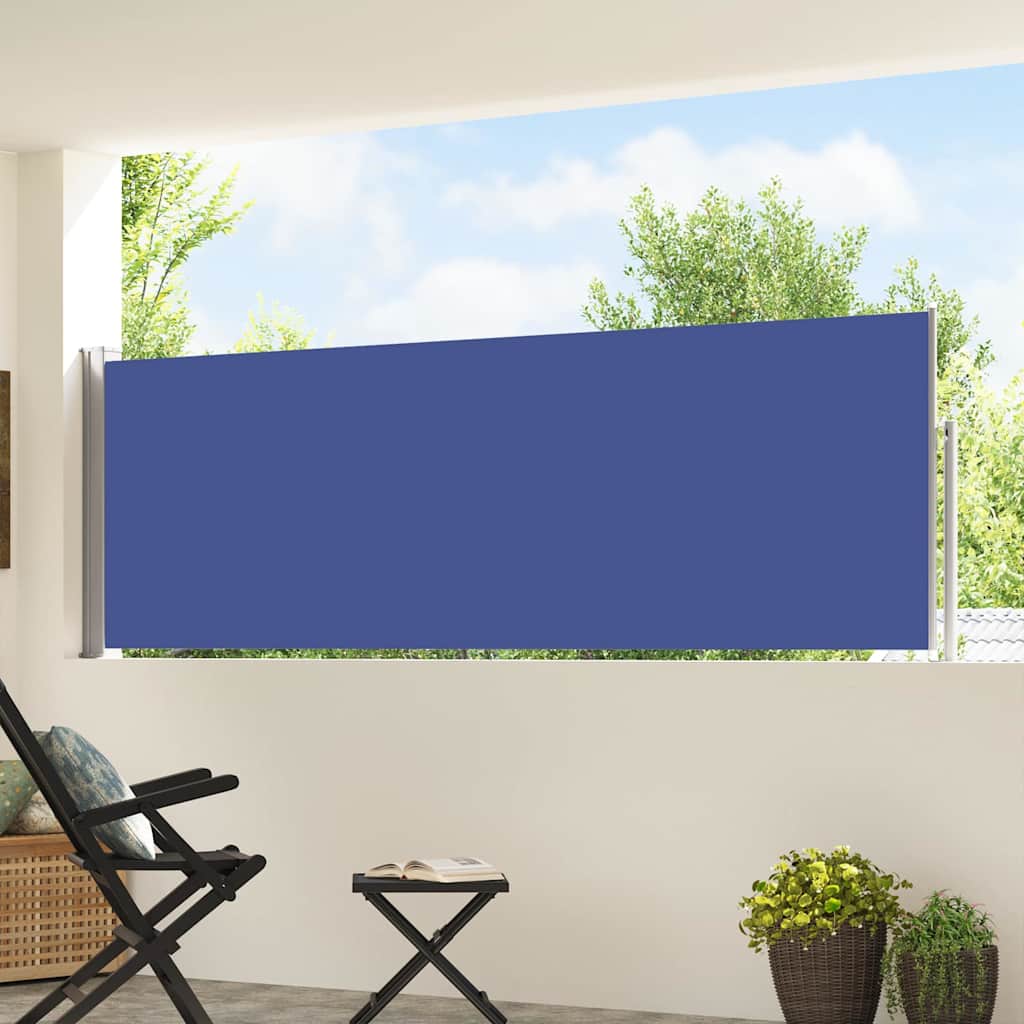 Tenda Laterale Retrattile per Patio 100x514 cm Blu