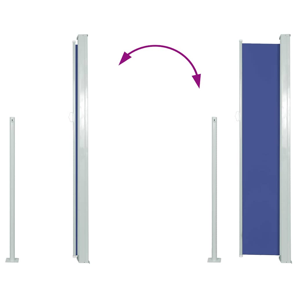Tenda Laterale Retrattile per Patio 100x514 cm Blu