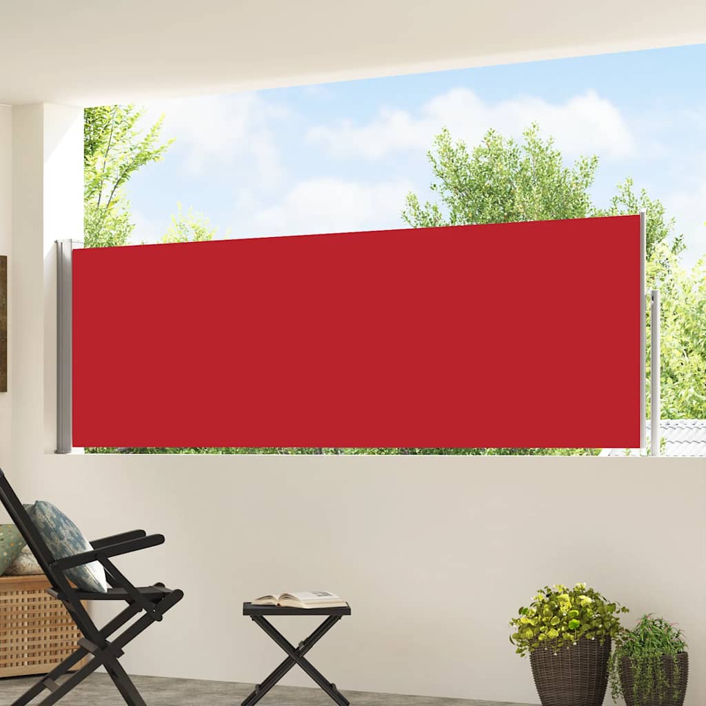 Tenda Laterale Retrattile per Patio 100x514 cm Rosso