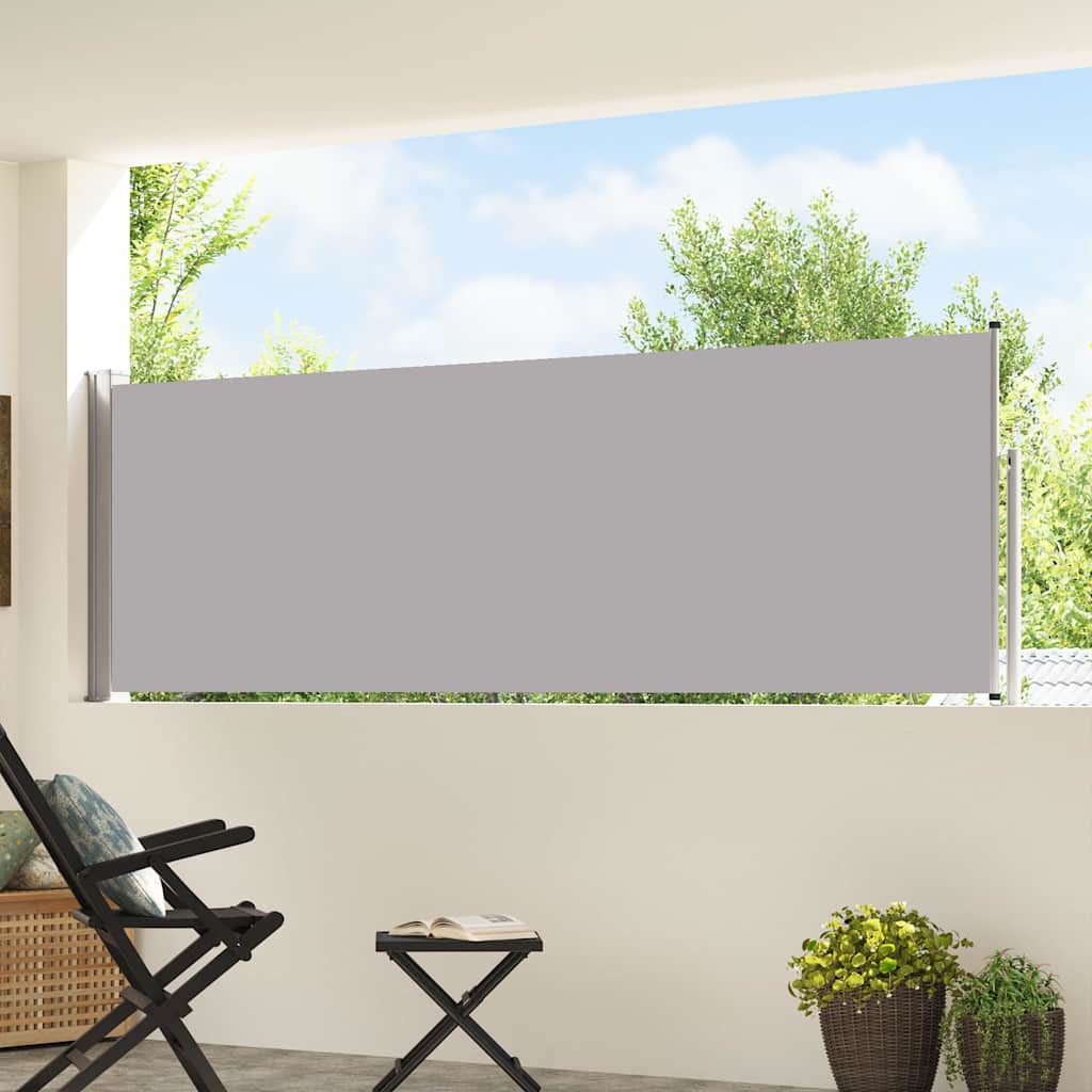 Tenda Laterale Retrattile per Patio 100x500 cm Grigio