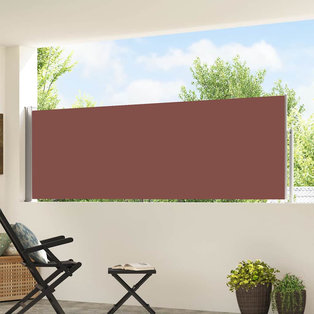 Tenda Laterale Retrattile per Patio 100x514 cm Marrone