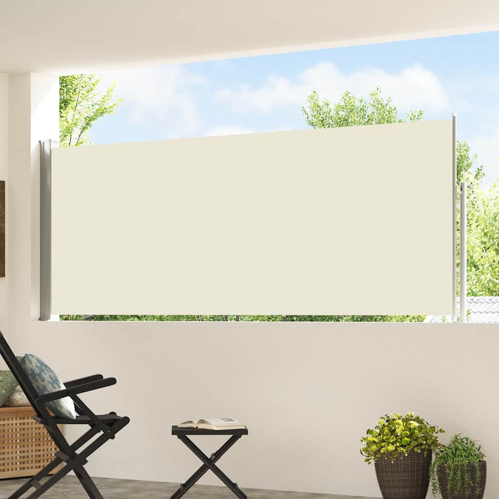 Tenda Laterale Retrattile per Patio 117x514 cm Crema