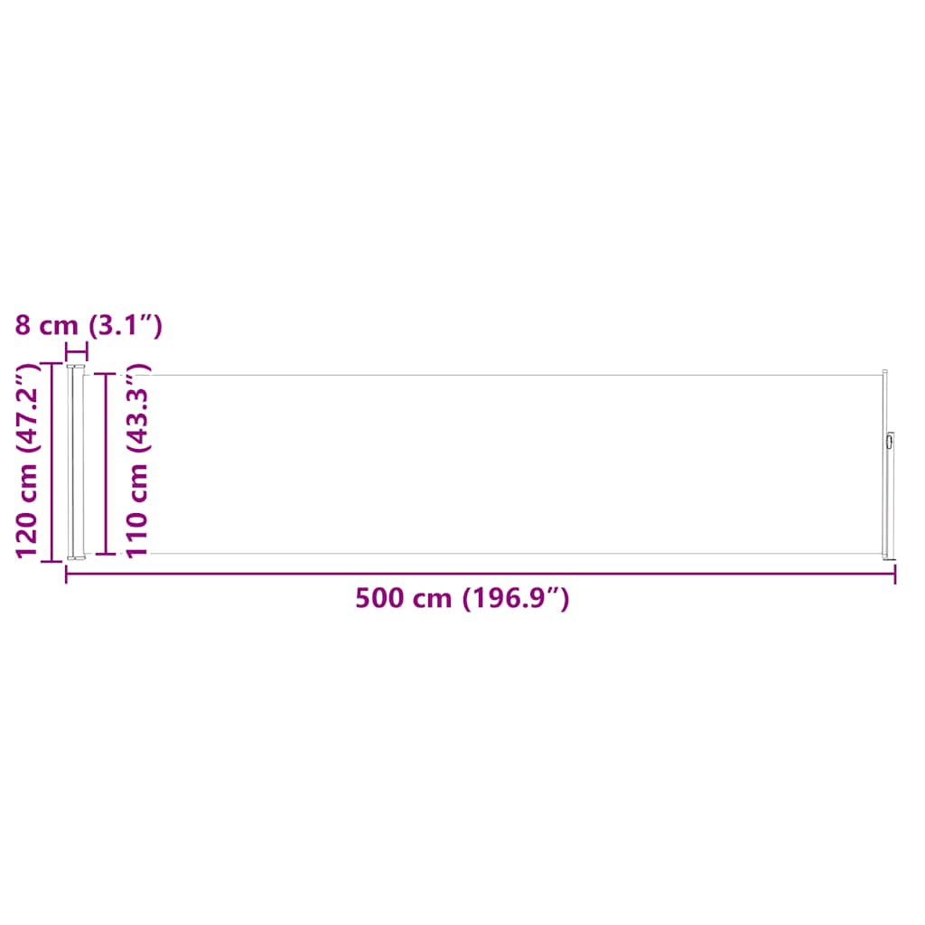 Tenda Laterale Retrattile per Patio 117x514 cm Blu