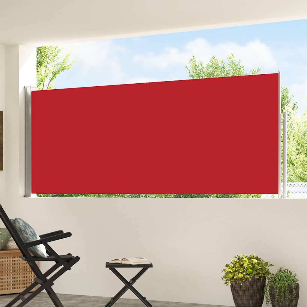 Tenda Laterale Retrattile per Patio 117x514 cm Rossa
