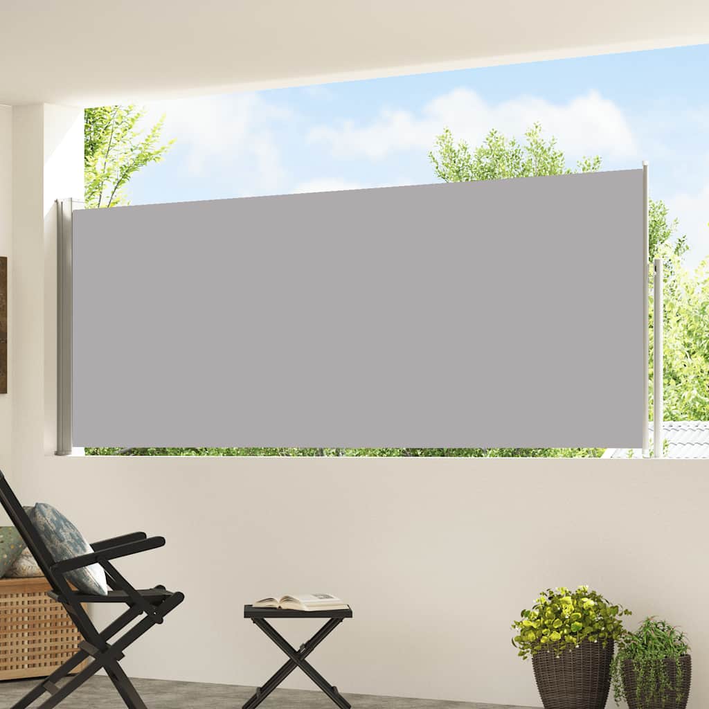 Tenda Laterale Retrattile per Patio 117x514 cm Grigia