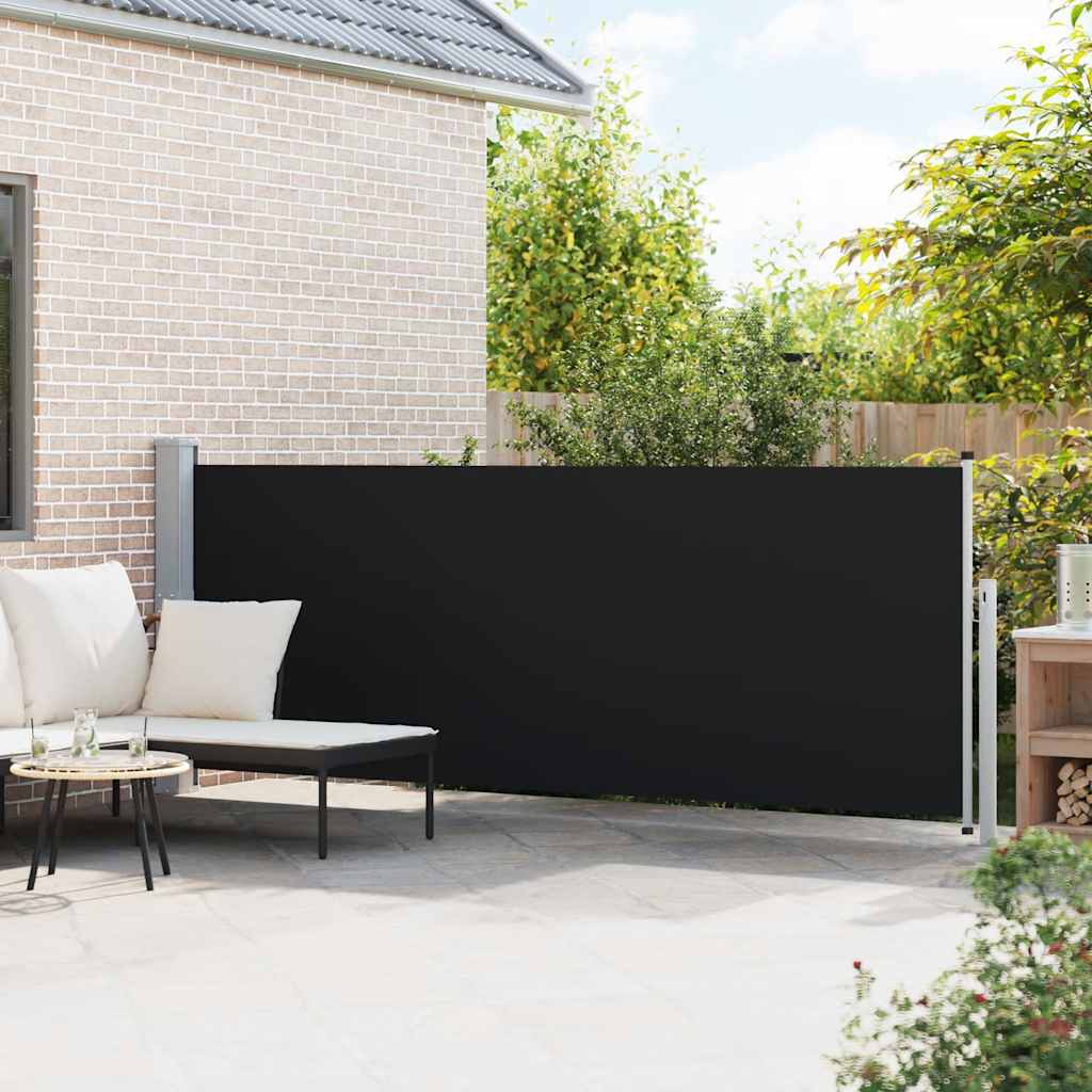 Tenda Laterale Retrattile per Patio 140x514 cm Nera