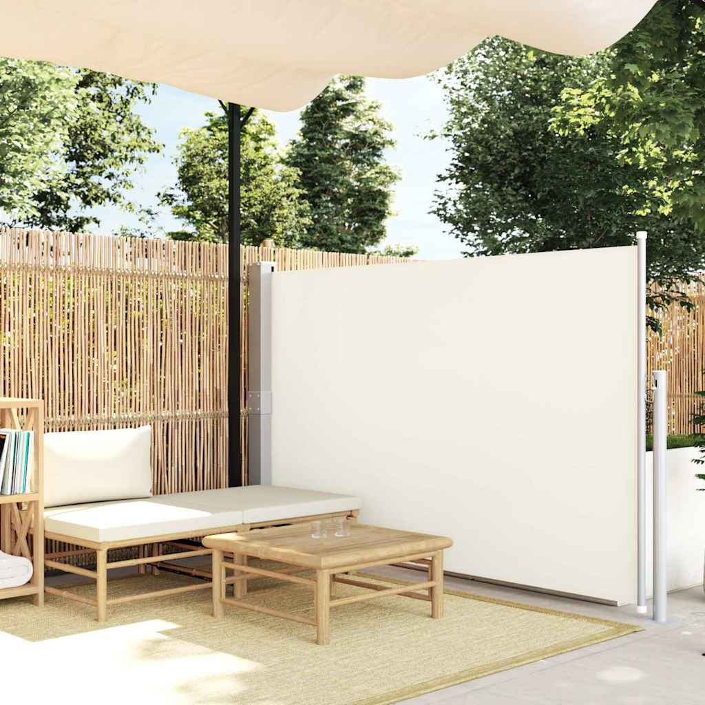 Tenda Laterale Retrattile per Patio 140x514 cm Crema