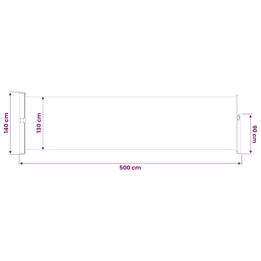Tenda Laterale Retrattile per Patio 140x500 cm Blu