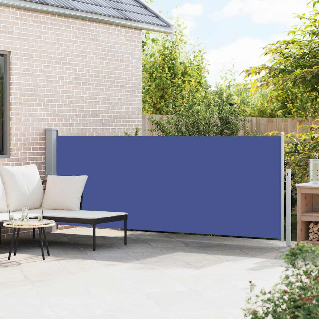 Tenda Laterale Retrattile per Patio 140x500 cm Blu
