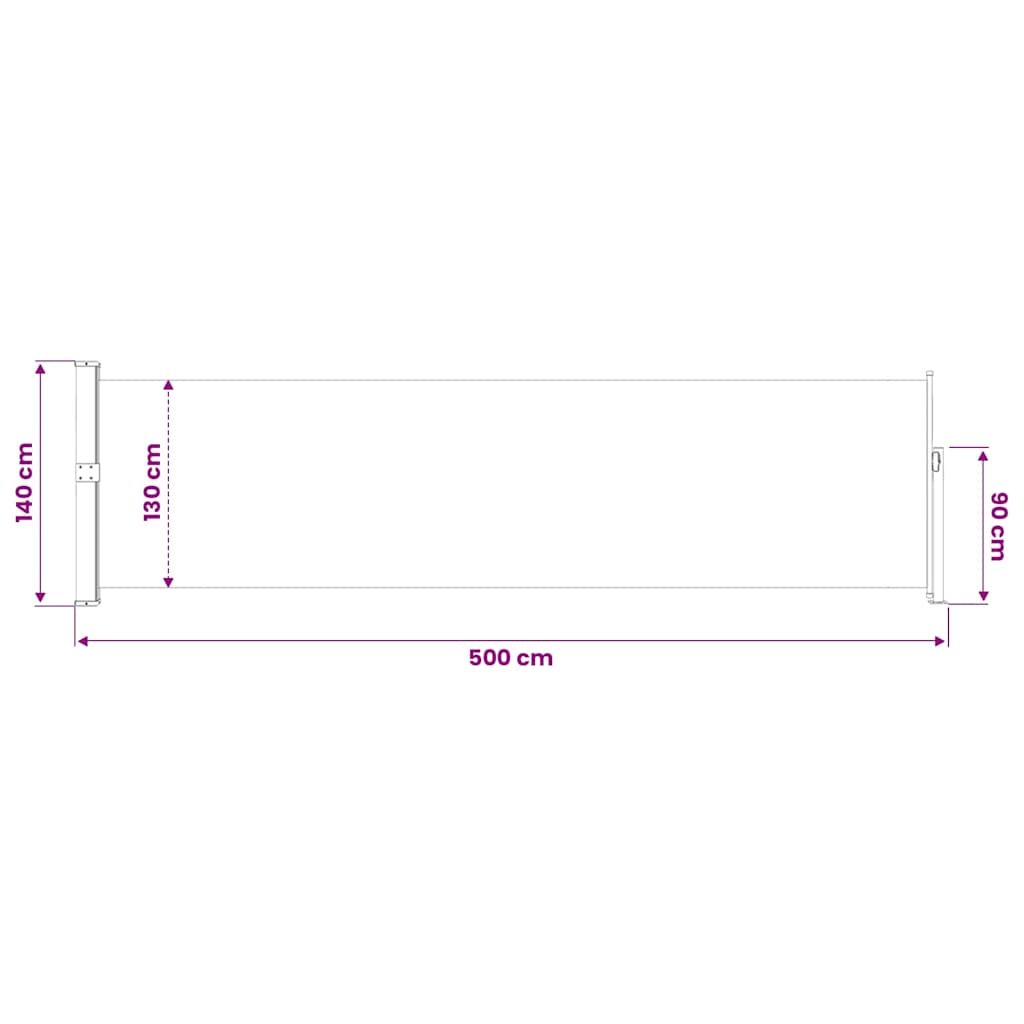 Tenda Laterale Retrattile per Patio 140x500 cm Rossa