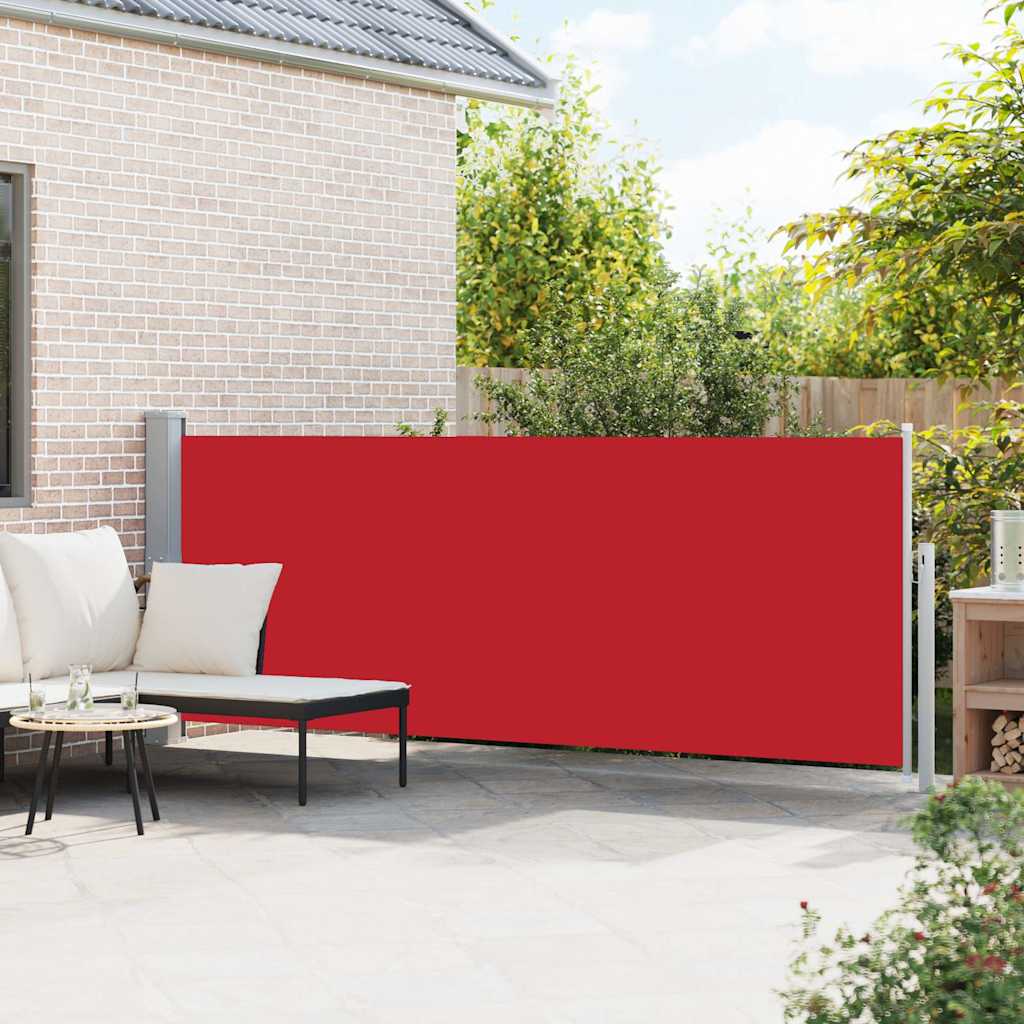 Tenda Laterale Retrattile per Patio 140x500 cm Rossa