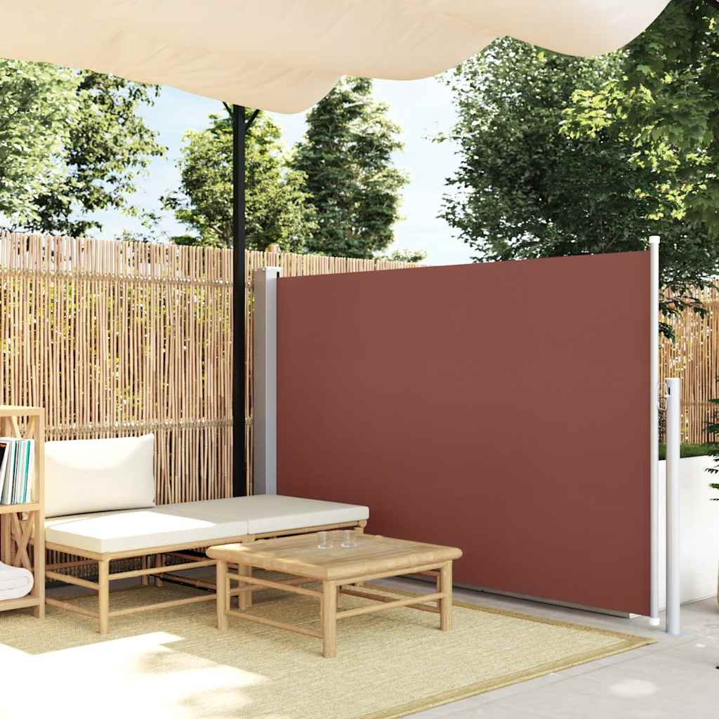 Tenda Laterale Retrattile per Patio 140x500 cm Marrone