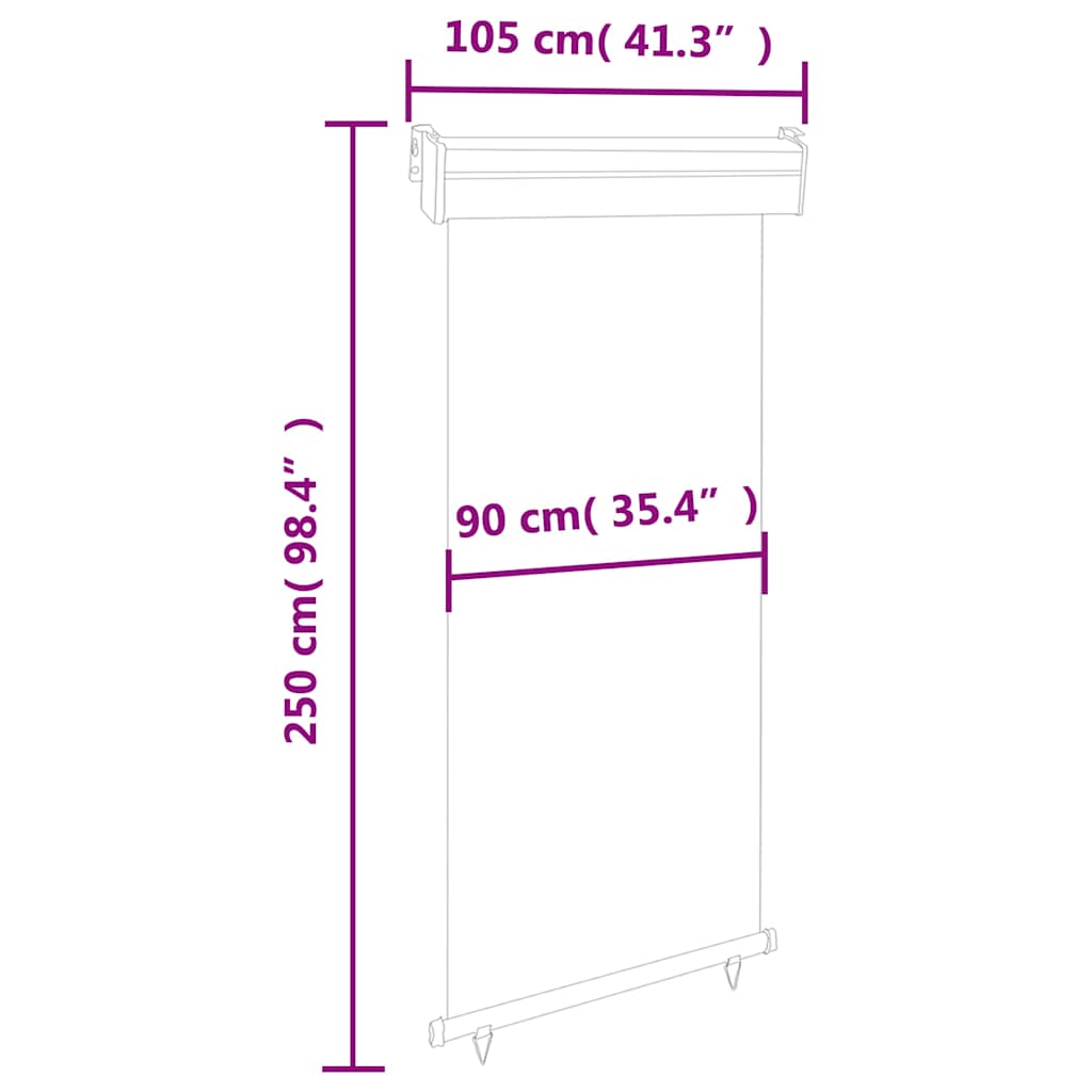 Tendalino Laterale per Balcone 105x250 cm Crema